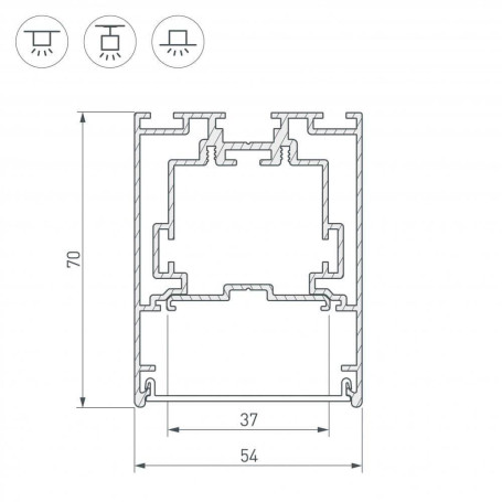 Профиль Arlight S2-Line-5470-2500 Seamless Anod 029440