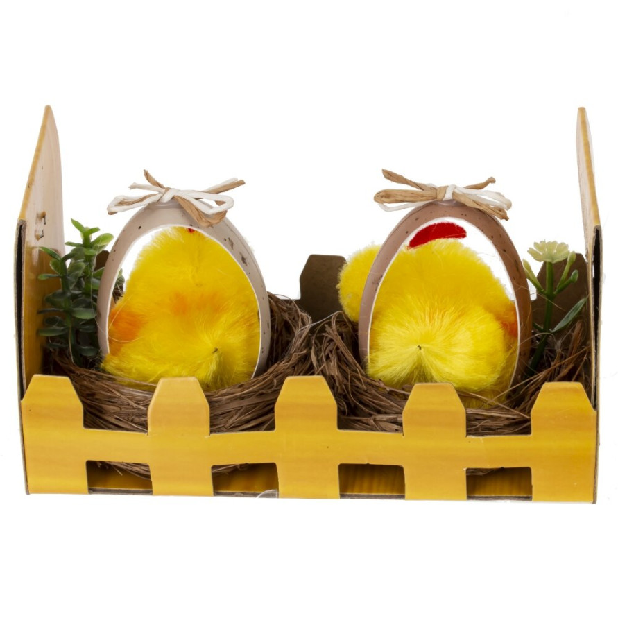 Набор из 2-х изделий декоративных &quot;Гнездо пасхальное&quot; (5,5*5), L11 W6 H6 см