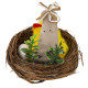 Набор из 2-х изделий декоративных &quot;Гнездо пасхальное&quot; (5,5*5), L11 W6 H6 см