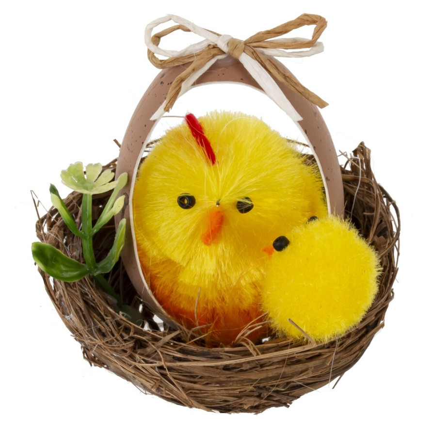 Набор из 2-х изделий декоративных &quot;Гнездо пасхальное&quot; (5,5*5), L11 W6 H6 см