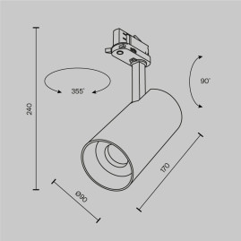 Трековый светильник Maytoni Technical TR197-3-40WCCT-M-B