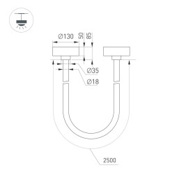 Подвесной светодиодный светильник Arlight SP-Tropic-Surface-R18-L2500-36W Day4000 043396
