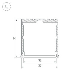 Профиль Arlight ARH-POWER-W35-2000 ANOD 016138