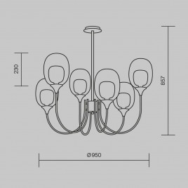 Подвесная люстра Maytoni Aura MOD016PL-06BS