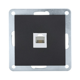 Розетка телефонная RJ-12 LK Studio LK80 черный бархат 845508-1