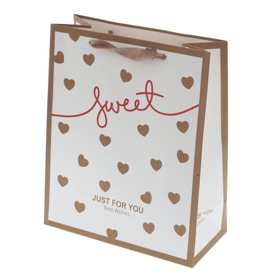 Пакет подарочный M (бумага 230г/м2, блок микс 12шт), L26 W10 H32 см, 4в.