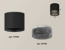 Комплект накладного светильника Ambrella light Techno Spot XS7402011 SBK/BK черный песок/тонированный (C7402, N7192)
