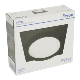 Светильник встраиваемый Feron DL705 потолочный GX70 черный квадрат IP44 51108