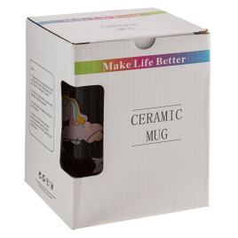 Кружка с крышкой и ложкой 450 мл, L8 W8 H11 см