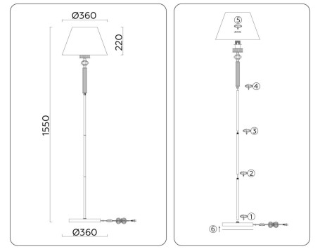 Торшер Ambrella light High Light LH71028