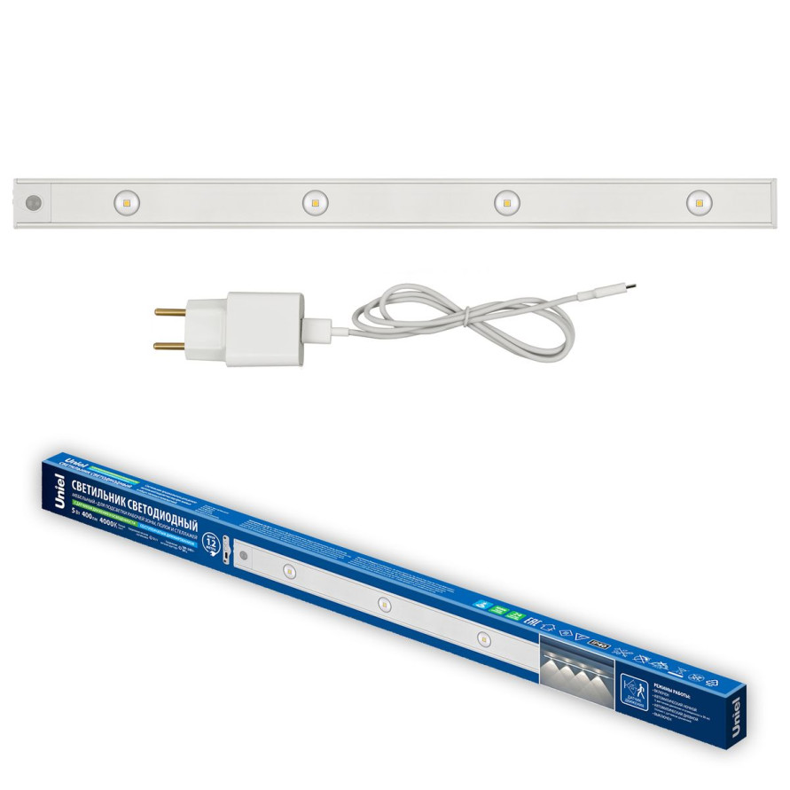 Мебельный светодиодный светильник Uniel ULI-F50-5W/4000K Sensor IP40 White UL-00011956