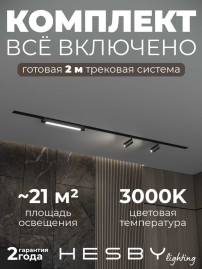 Встраиваемая однофазная трековая система Hesby Lighting Skylite №5 со светильниками HSBL_kompl_S005_VI2B3K