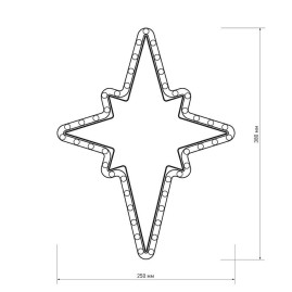 Светодиодная фигура Ardecoled Звездочка ARD-Star-M3-380X250-36Led Warm 025314