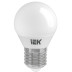 Лампа светодиодная IEK E27 7W 6500K матовая LLE-G45-7-230-65-E27
