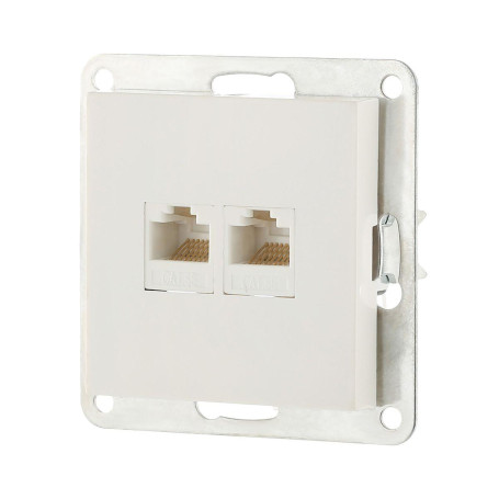 Розетка компьютерная 2хRJ-45 LK Studio LK80 кат.5е белый 846204-1