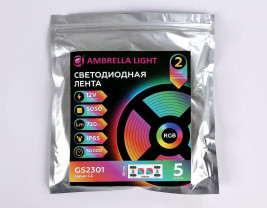 Светодиодная влагозащищенная лента Ambrella Light 7,2W/m 30LED/m 5050SMD RGB 5M GS2301