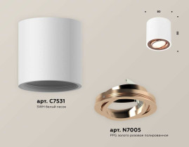Комплект накладного светильника Ambrella light Techno Spot XS7531005 SWH/PPG белый песок/золото розовое полированное (C7531, N7005)