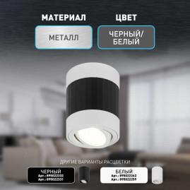 Накладной светильник ЭРА OL34 WH/BK Б0056383