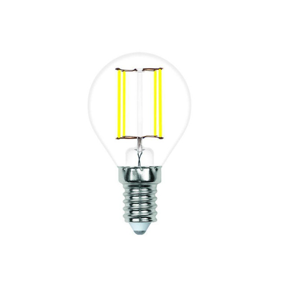 Лампа светодиодная филаментная Volpe E14 4W 3000K прозрачная LED-G45-4W/3000K/E14/CL/SLF UL-00008312