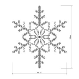 Светодиодная фигура Ardecoled Снежинка ARD-Snowflake-M3-920X920-432Led White 025306