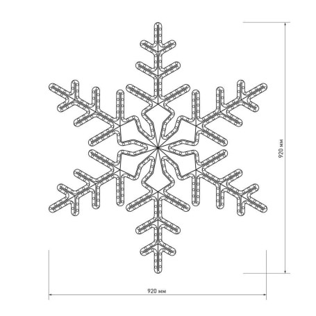 Светодиодная фигура Ardecoled Снежинка ARD-Snowflake-M3-920X920-432Led White 025306