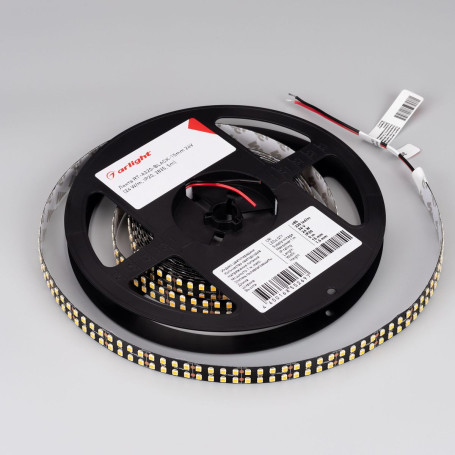 Светодиодная лента Arlight 4W/m 320Led/m 2835SMD теплый белый 5M RT-A320-BLACK-15mm 24V Warm3000 CRI98 032615(2)