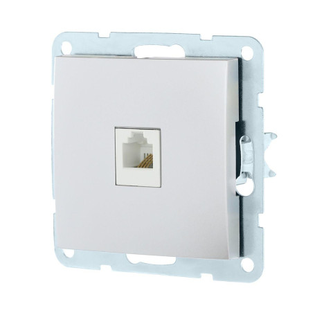 Розетка телефонная RJ-12 LK Studio LK60 серебристый металлик 865503-1