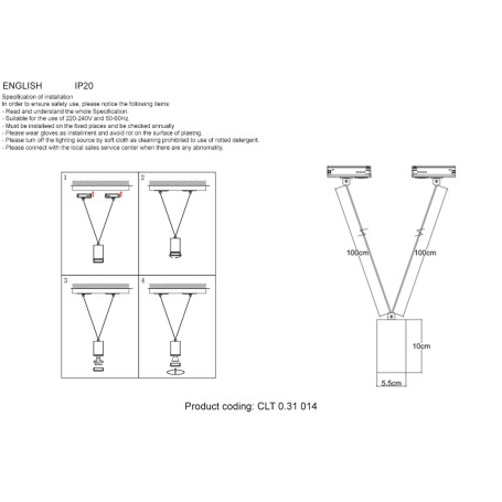 Трековый светильник Crystal Lux CLT 0.31 014 BS