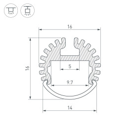 Встраиваемый профиль ARH-ROUND-D16-2000 ANOD 039217