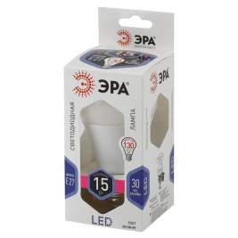 Лампа светодиодная ЭРА E27 15W 6000K матовая LED A60-15W-860-E27 Б0031396