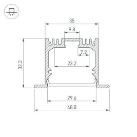 Профиль встраиваемый Arlight ARH-Power-W35-3000 Anod 036168