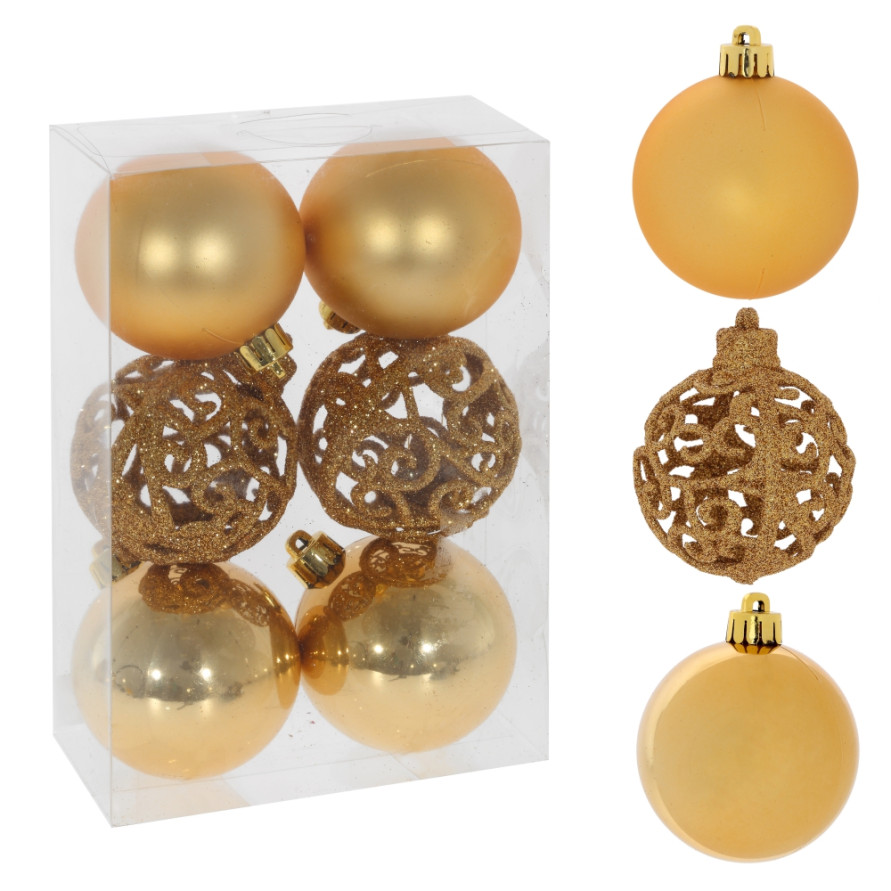 Набор из 6шт Украшение новогоднее &quot;Шар&quot;, D 6 см, L6 W6 H7 см