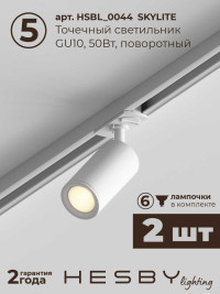 Встраиваемая однофазная трековая система Hesby Lighting Skylite №5 со светильниками HSBL_kompl_S005_VI2W3K