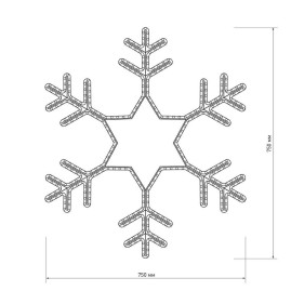 Светодиодная фигура Ardecoled Снежинка ARD-Snowflake-M3-920X920-432Led White 025307