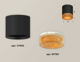 Комплект накладного светильника Ambrella light Techno Spot XS7402014 SBK/CF черный песок/кофе (C7402, N7195)
