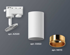 Комплект трекового светильника Ambrella light XT6322023 SWH/PPG белый песок/золото розовое полированное (A2520, C6322, N6113)
