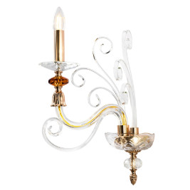 Бра Crystal lux CATARINA AP1 V2 GOLD/TRANSPARENT-COGNAC