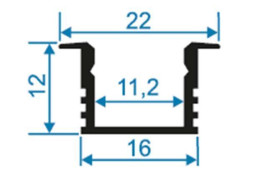 Встраиваемый профиль с рассеивателем Apeyron 08-12