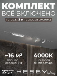 Встраиваемая однофазная трековая система Hesby Lighting Skylite №5 со светильниками HSBL_kompl_S005_VI2W4K