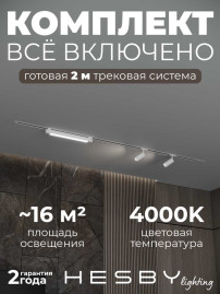 Встраиваемая однофазная трековая система Hesby Lighting Skylite №5 со светильниками HSBL_kompl_S005_VI2W4K