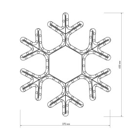Светодиодная фигура Ardecoled Снежинка ARD-Snowflake-M7-450X375-126Led Warm 025315