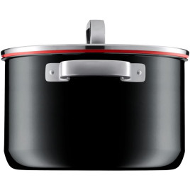 Кастрюля с крышкой 6,4л.24см.&quot;Fusiontec&quot; черная