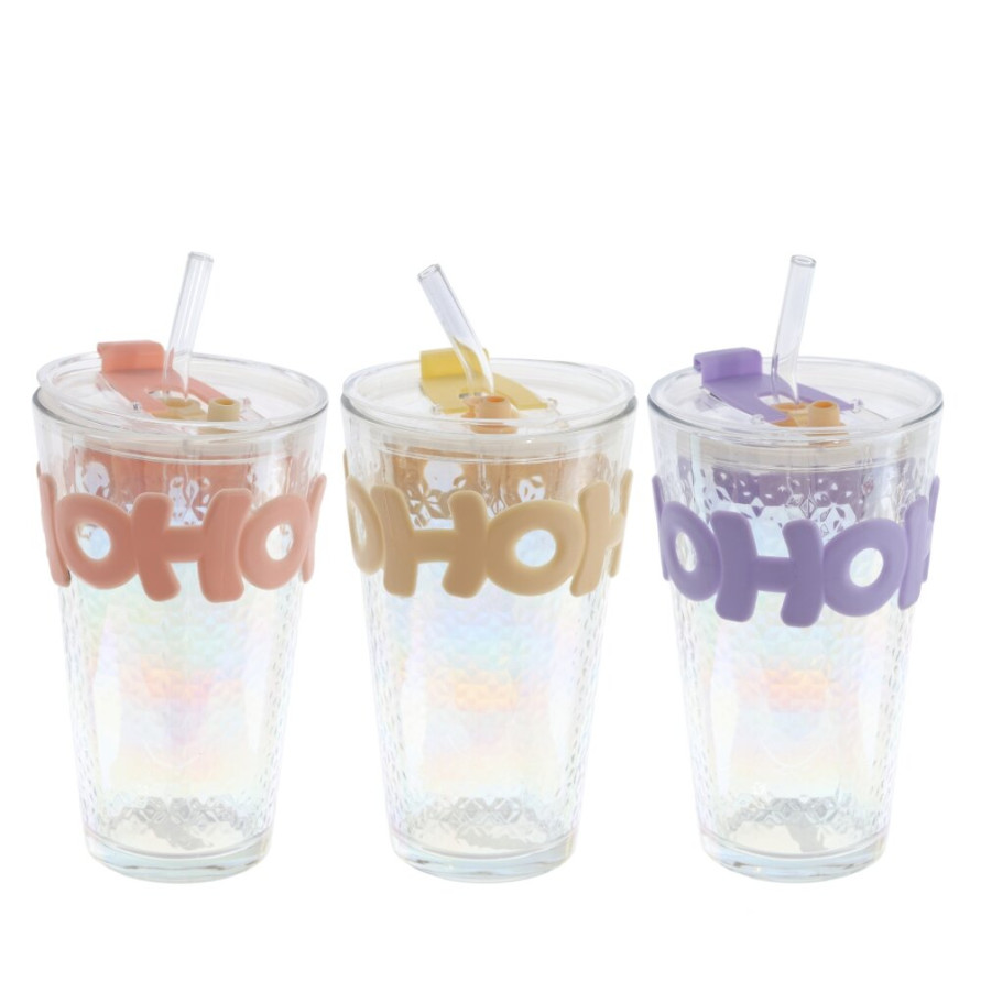 Стакан с трубочкой, L9 W9 H0,5 см, 3в.