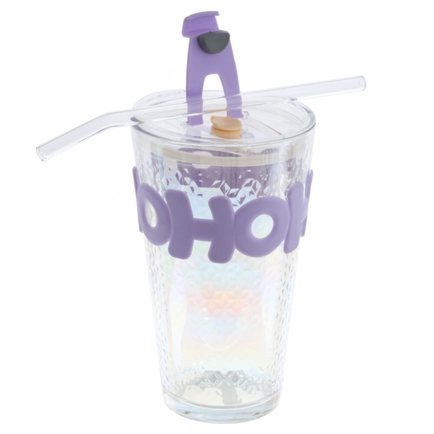 Стакан с трубочкой, L9 W9 H0,5 см, 3в.