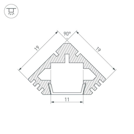 Профиль Arlight PDS45-T-2000 ANOD Black 015033