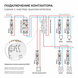 Контактор модульный 63 A 2NO (2 модуля) Werkel W942M63O 4690389212116