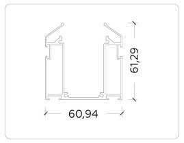 Корпус в натяжной потолок для накладного шинопровода Ambrella Light Track System Magnetic 220V GL1013