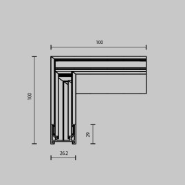 Коннектор угловой Maytoni Technical Accessories for tracks Exility TRAM034CL-41W