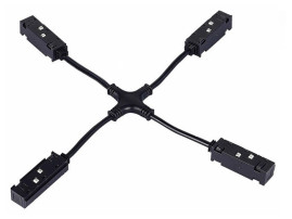 Коннектор питания Х-образный Hesby Lighting ElDeko для шинопровода 48В, чёрный HSBL_0153