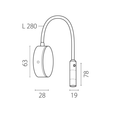 Бра 3W 145LM 3000K, алюминий Omega Lightstar 200134